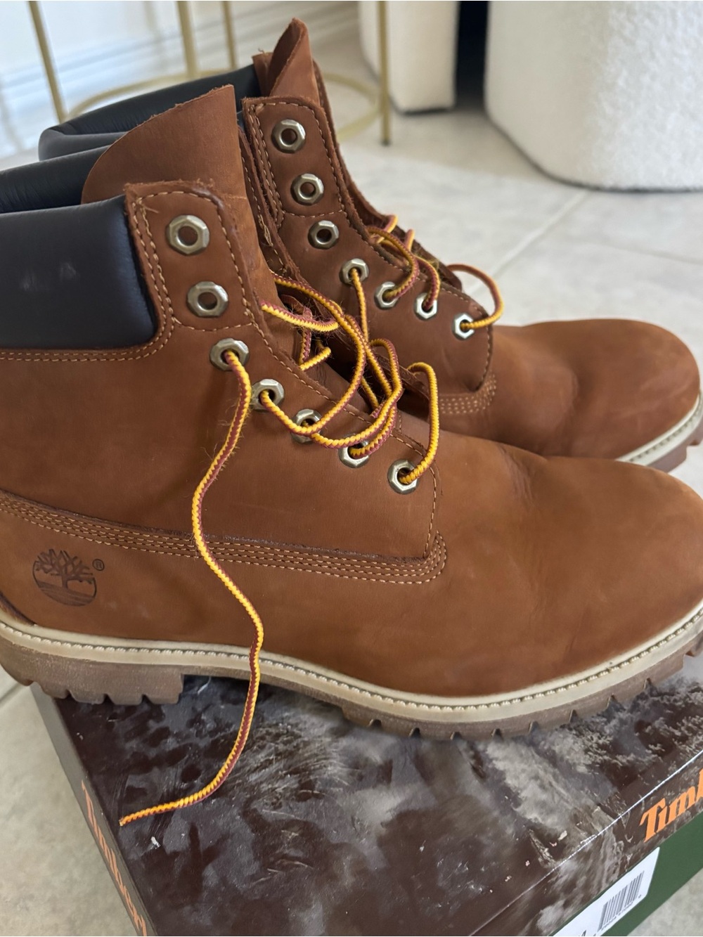 Timberland Men's Chestnut Brown Leather Lace-Up Work Boots